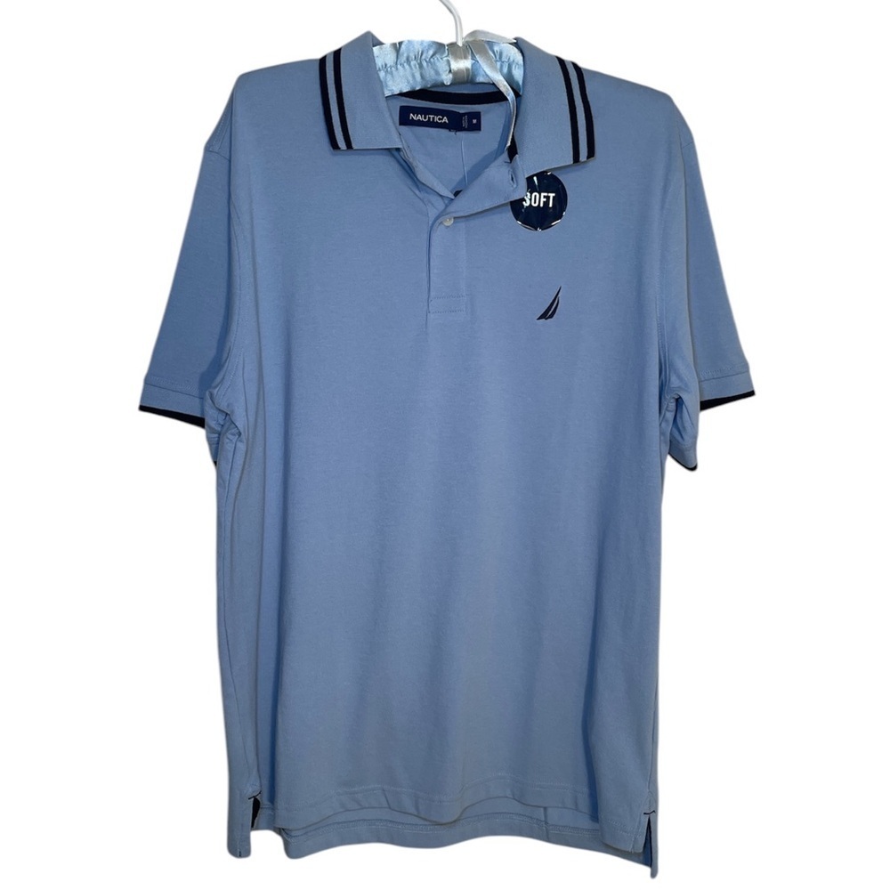 Nautica classic fit solid Blue Polo sz M